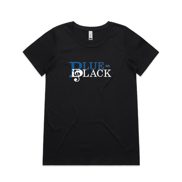 Blue On Black Scoop Neck XS-XL Thumbnail